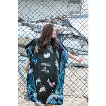 T18 Nudibranch cloak towel (free size)*105cm x 85cm* - dark green